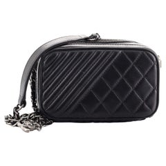 Chanel Coco Boy Camera Bag Quilted Leather Mini