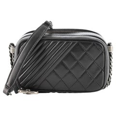 Chanel Coco Boy Camera Bag Quilted Leather Mini