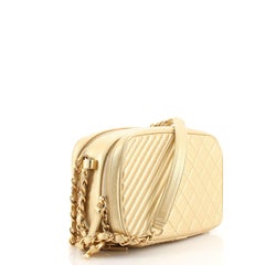 Chanel Coco Boy Camera Bag Quilted Leather Small