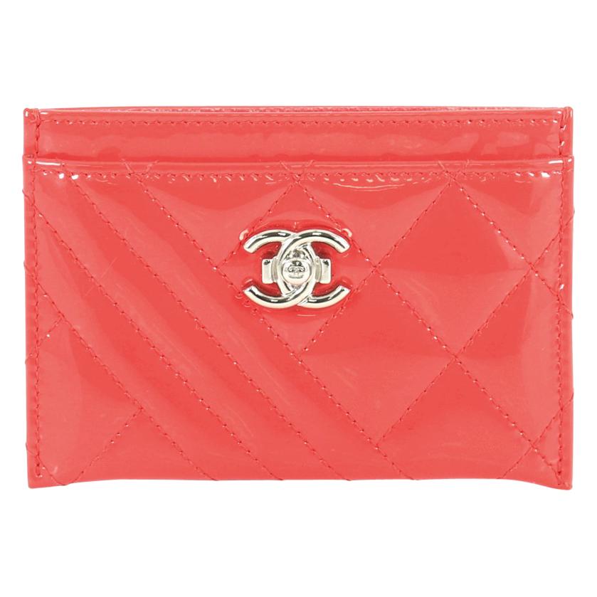 Chanel Coco Boy Card Holder Quilted Patent