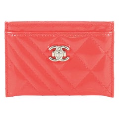 Chanel Coco Boy Card Holder Quilted Patent