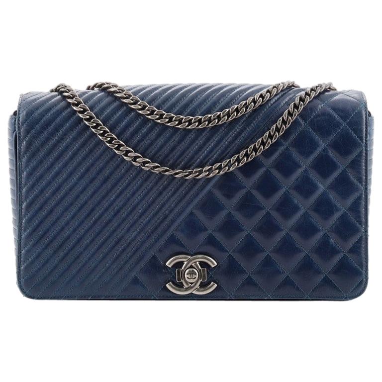 Chanel Coco Boy Flap Bag Quilted Aged Calfskin Large