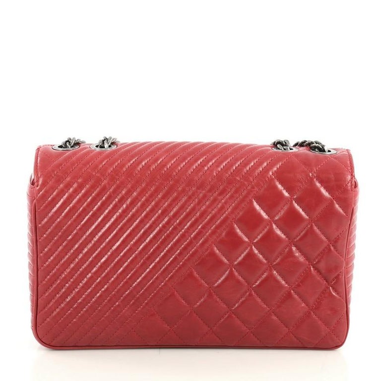 Chanel Coco Boy Flap Bag Quilted Aged Calfskin Medium at 1stDibs