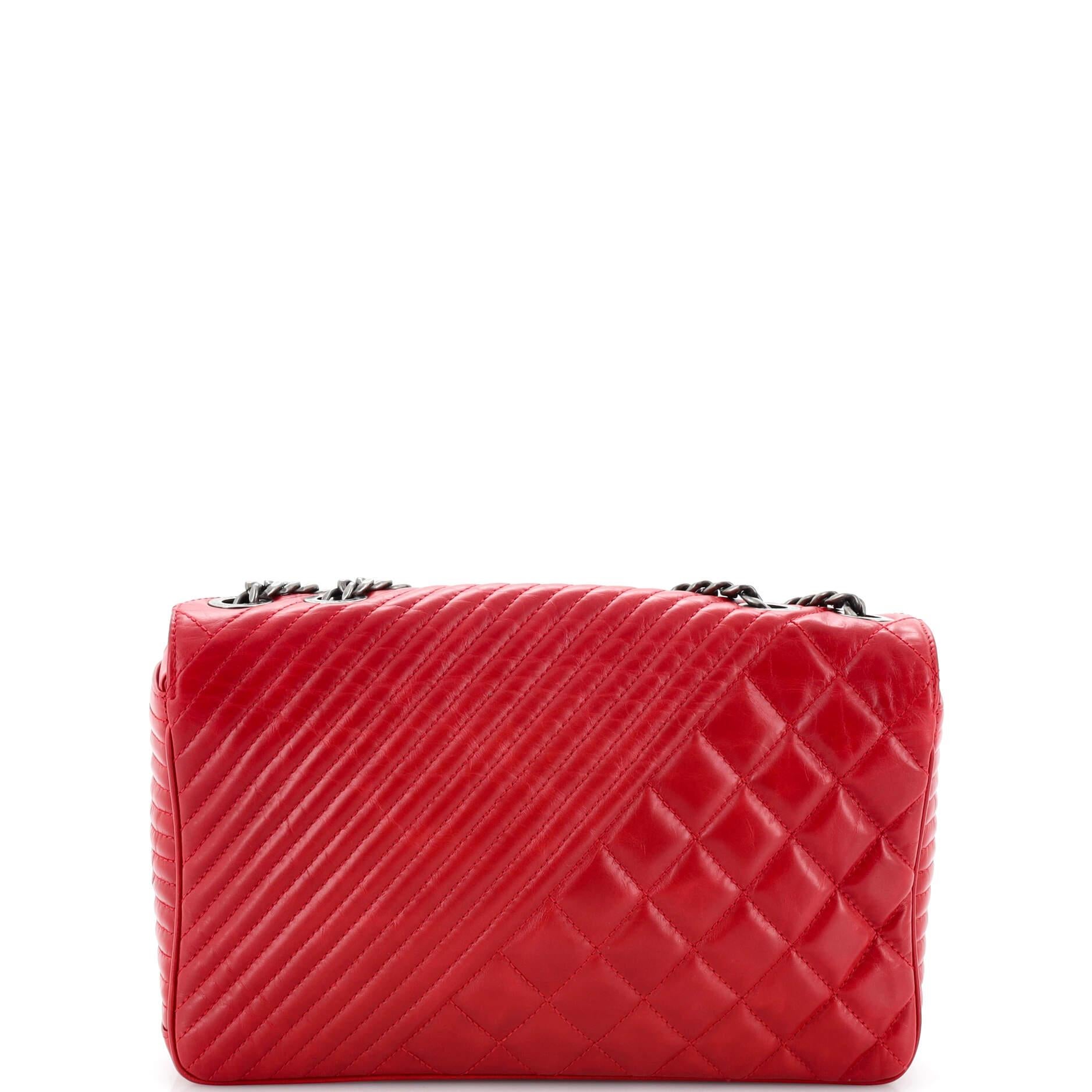 Women's Chanel Coco Boy Flap Bag Quilted Aged Calfskin Medium