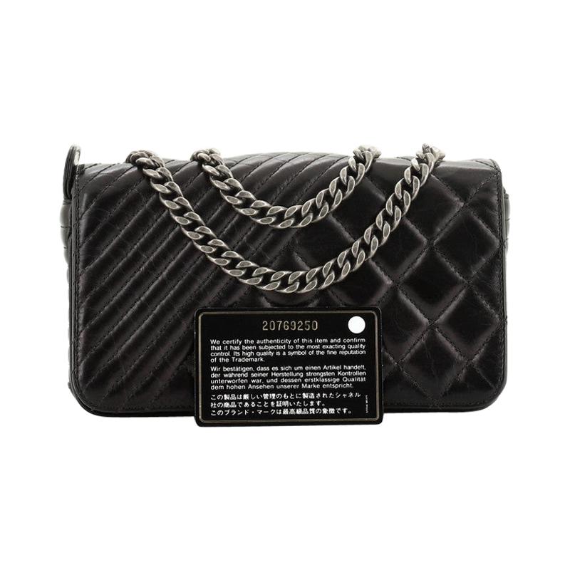 Chanel Coco Boy Flap Bag Quilted Aged Calfskin Small 