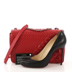 Chanel Coco Boy Flap Bag Quilted Patent Medium