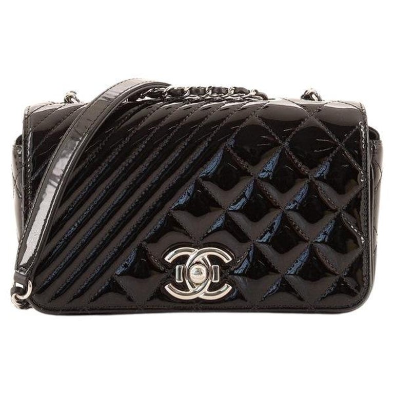Chanel Coco Boy Flap Bag Quilted Patent Small For Sale