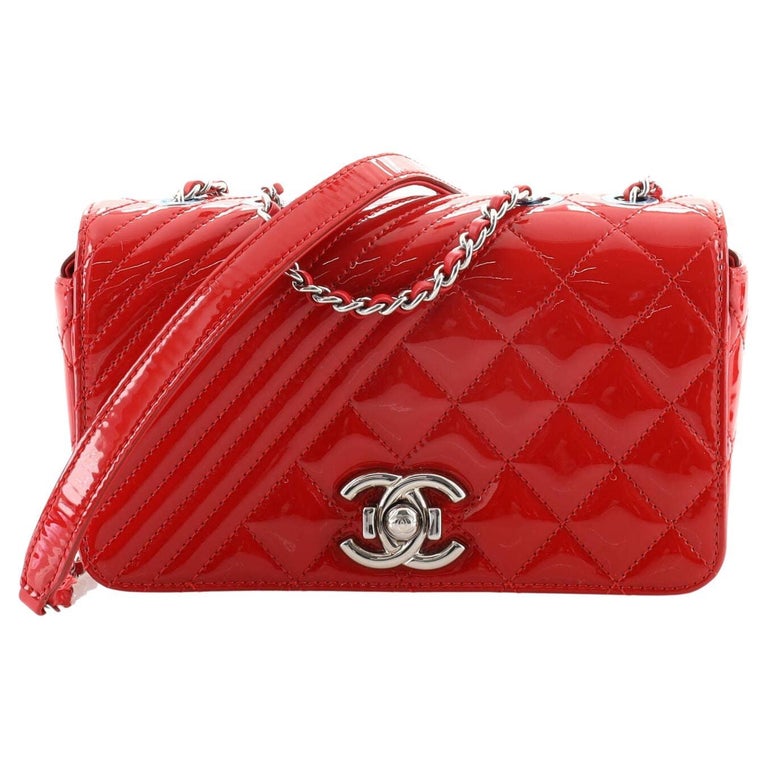 Chanel Coco Boy Flap Bag Quilted Patent Small For Sale at 1stDibs