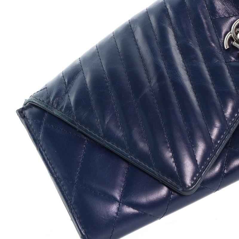 Chanel Coco Boy Flap Wallet Quilted Aged Calfskin Long In Good Condition In NY, NY