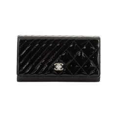 Chanel Coco Boy Flap Wallet Quilted Patent Long