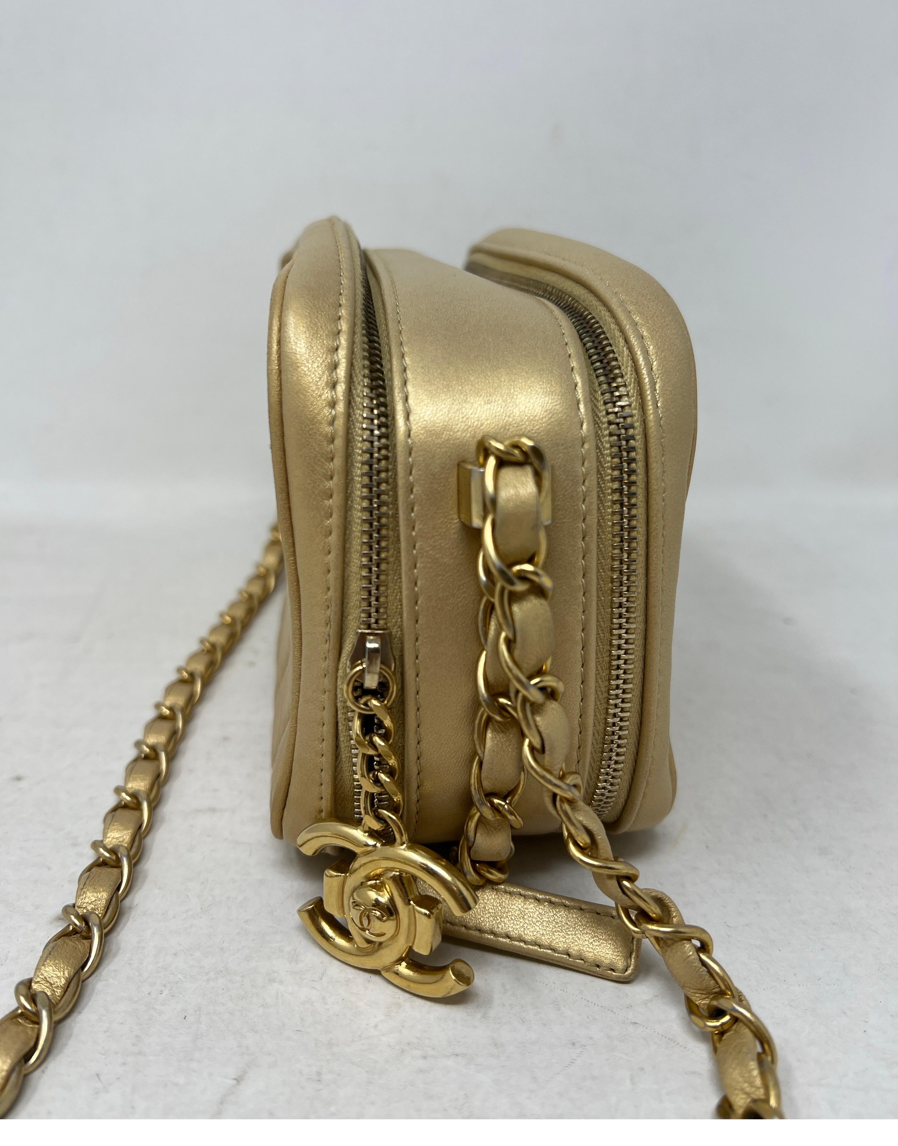 Brown Chanel Coco Boy Gold Camera Case Bag