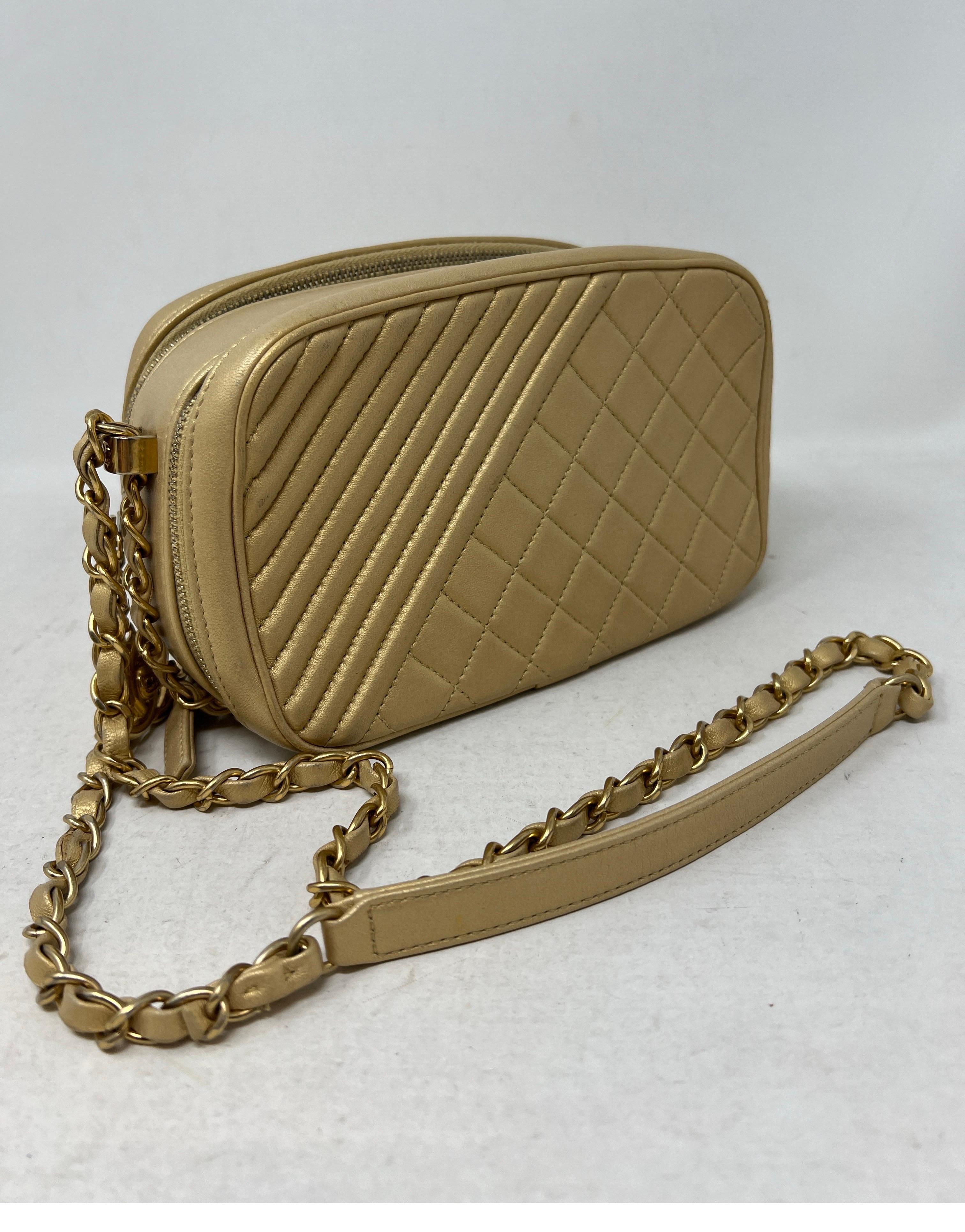 Chanel Coco Boy Gold Camera Case Bag In Excellent Condition In Athens, GA