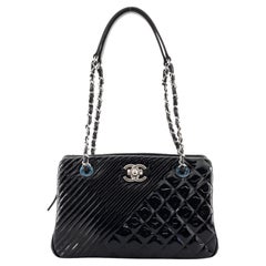 Chanel Coco Boy Tote Quilted Patent Medium