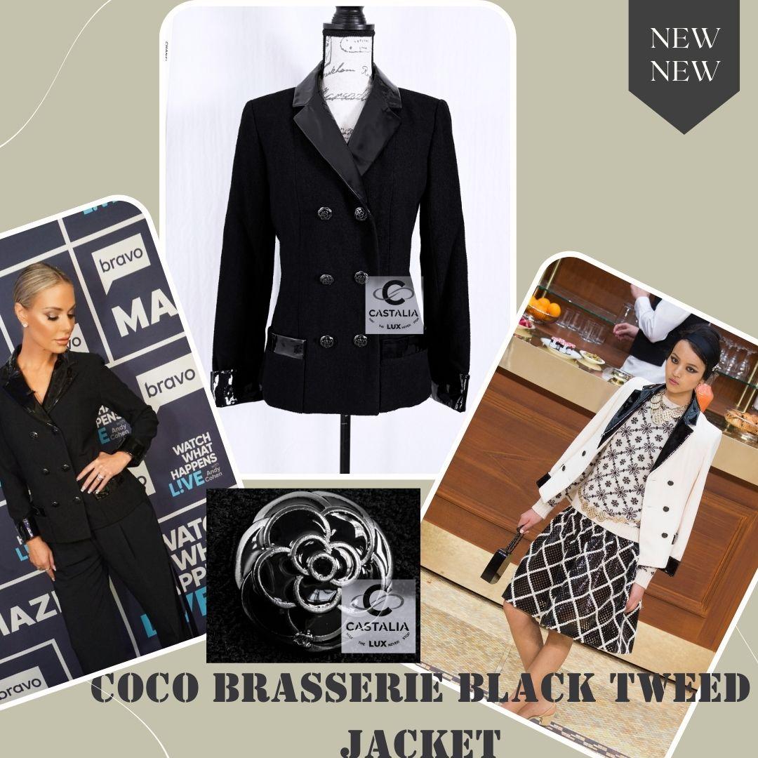 ~Un estudio de la elegancia nocturna parisina, 
esta chaqueta Chanel de tweed negro de la icónica Colección COCO BRASSERIE de Karl Lagerfeld destila precisión arquitectónica y seductora autoridad

~ Una declaración de poder silencioso y feminidad