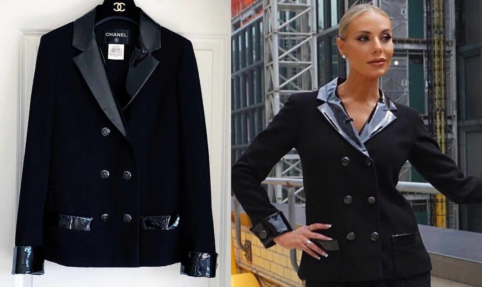 Chanel Coco Brasserie CC Camellias Black Tweed Jacket 1