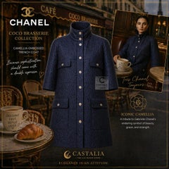 CHANEL COCO Brasserie Collection CC Camellia Trenchcoat 44 FR