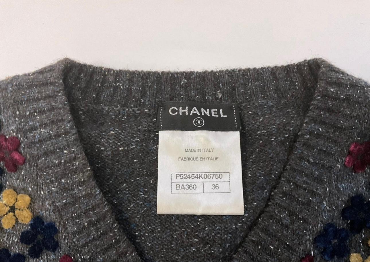 Chanel Coco Brasserie Silk Knit Jumper with Velvet Camellias 2