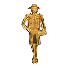Chanel "Coco" Brooch in Gold Metal
