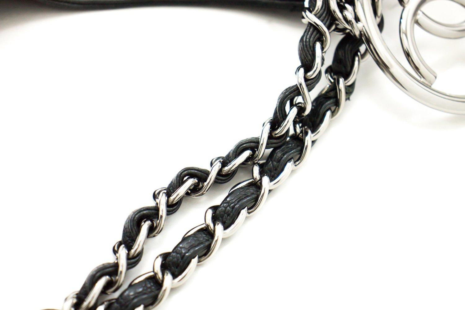 Chanel Coco Cabas Caviar in pelle nera con catena Borsa a tracolla argento in vendita 8