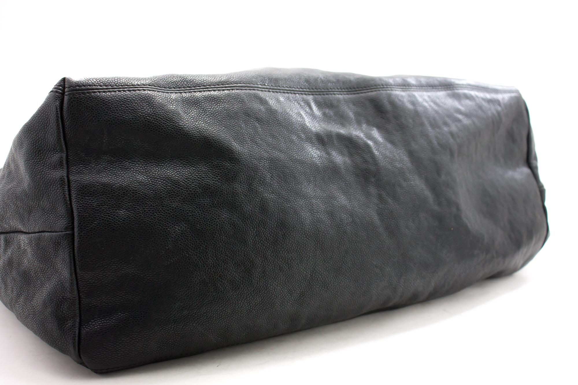 Chanel Coco Cabas Caviar in pelle nera con catena Borsa a tracolla argento In condizioni buone in vendita a Takamatsu-shi, JP