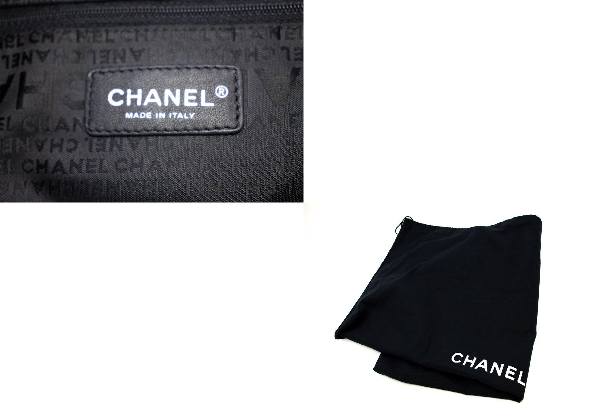 Chanel Coco Cabas Caviar in pelle nera con catena Borsa a tracolla argento in vendita 3