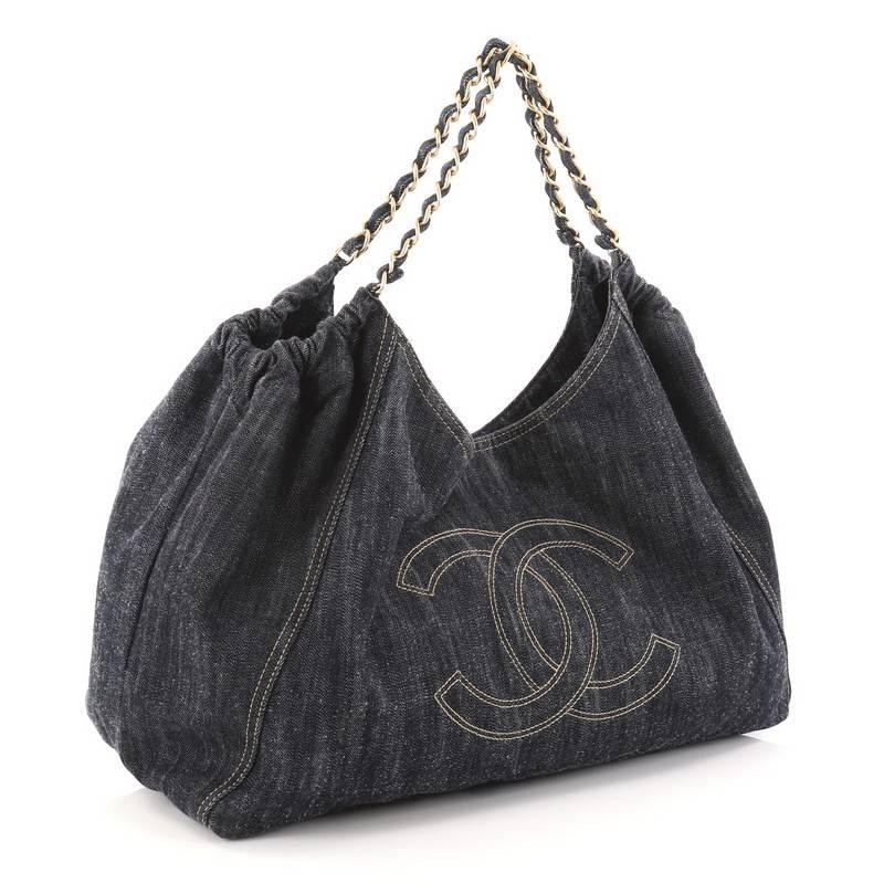 chanel denim coco cabas bag