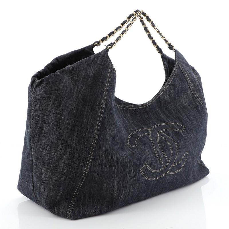 Black Chanel Coco Cabas Denim XL 