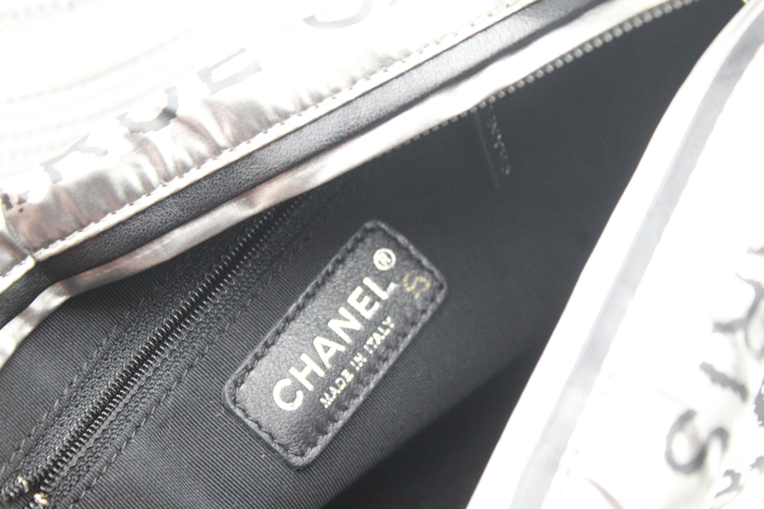 Women's or Men's Chanel Coco Cambon Silver Coated Canvas For Sale