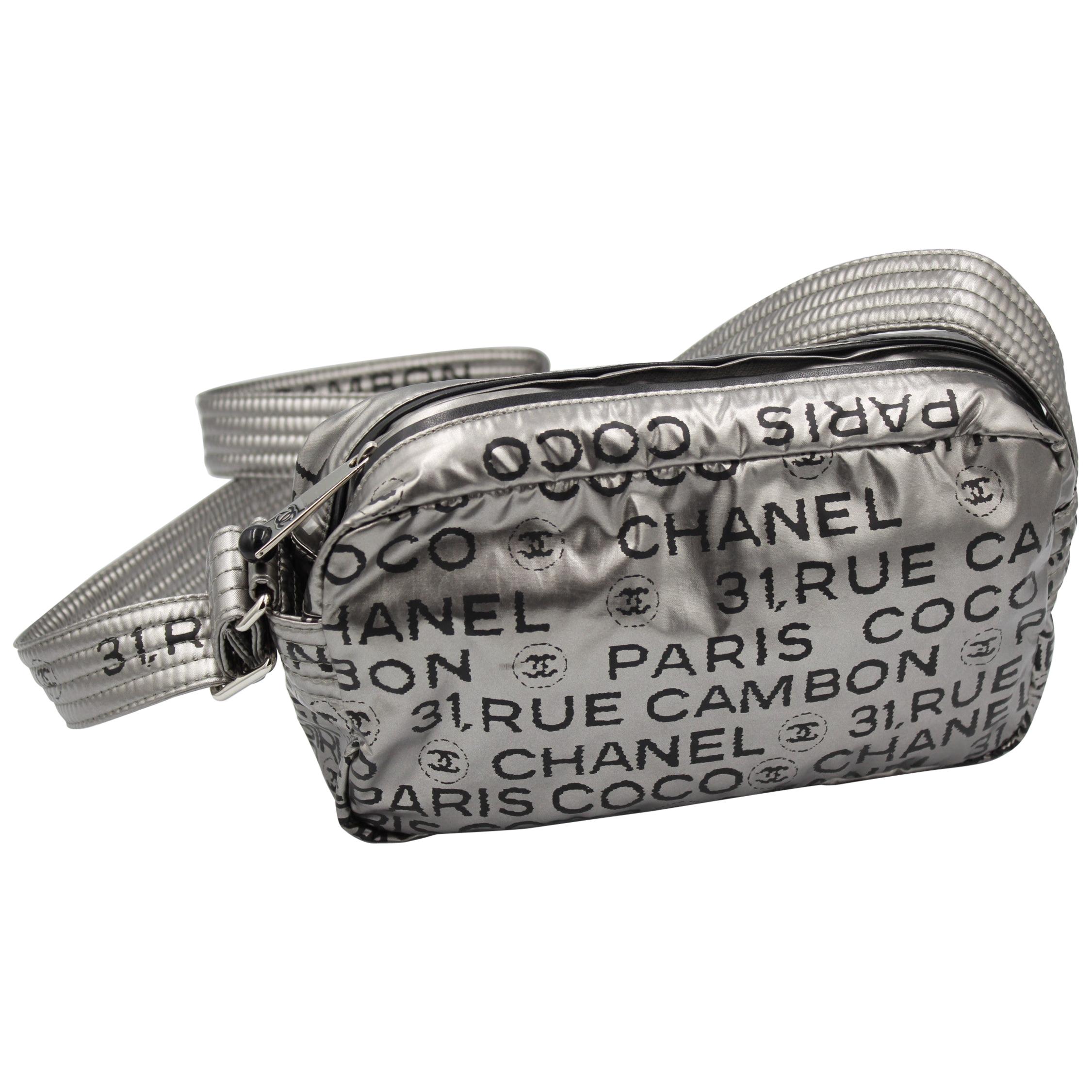 Chanel Coco Cambon Silver Coated Canvas For Sale