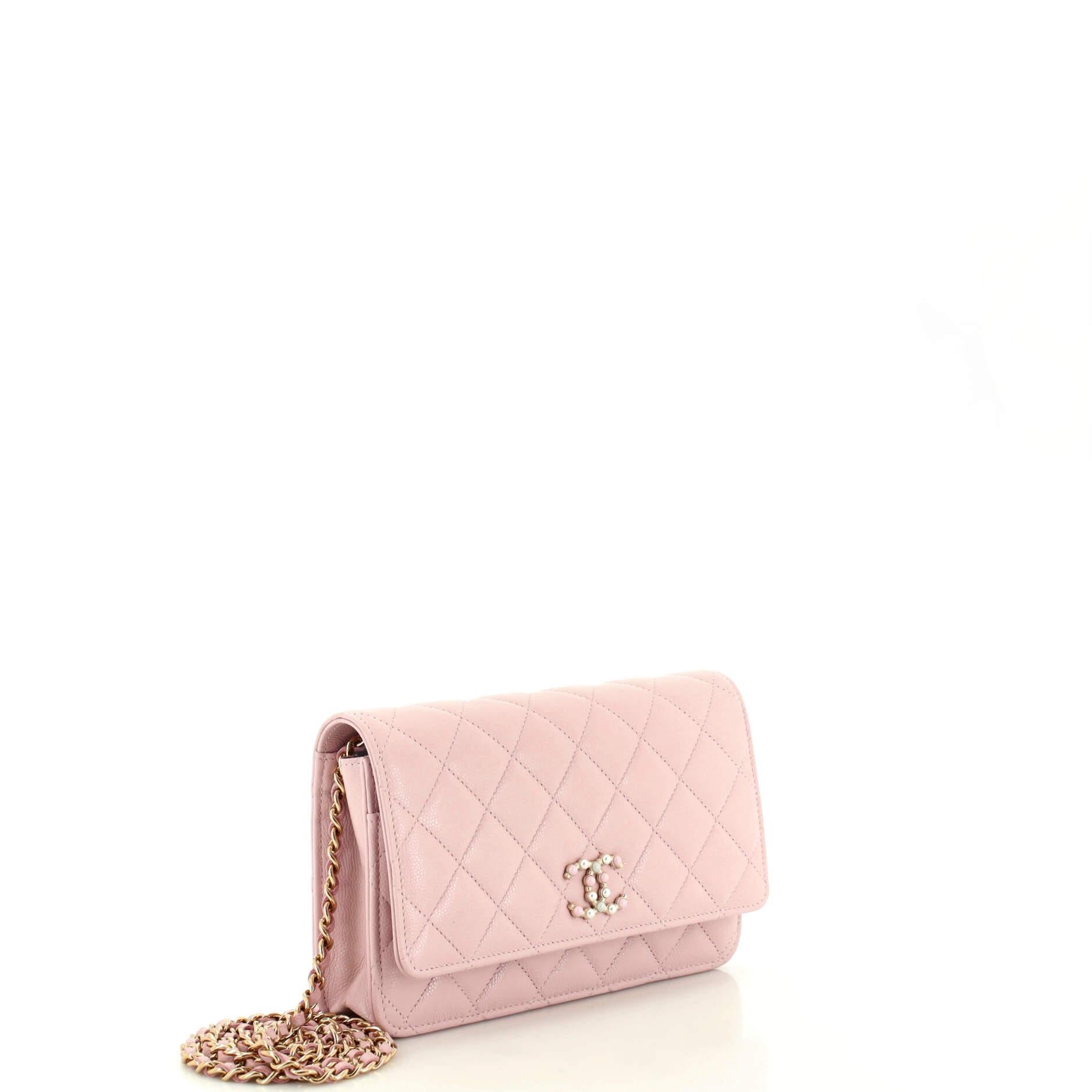 Chanel  Coco Candy Wallet on Chain Quilted Caviar In Good Condition In NY, NY