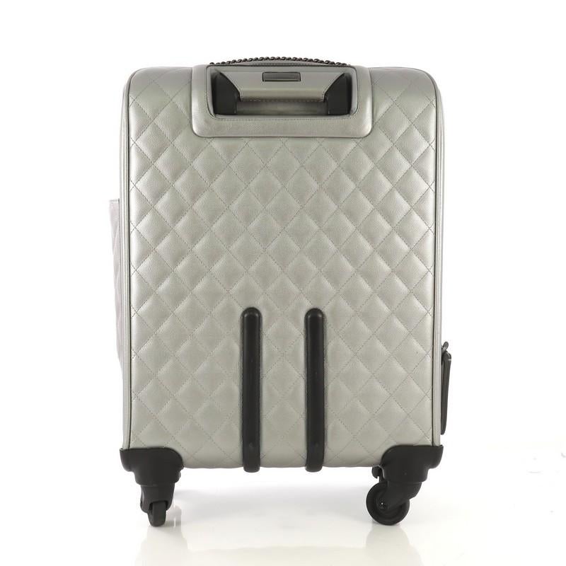 chanel luggage rolling trolley diamond quilted black