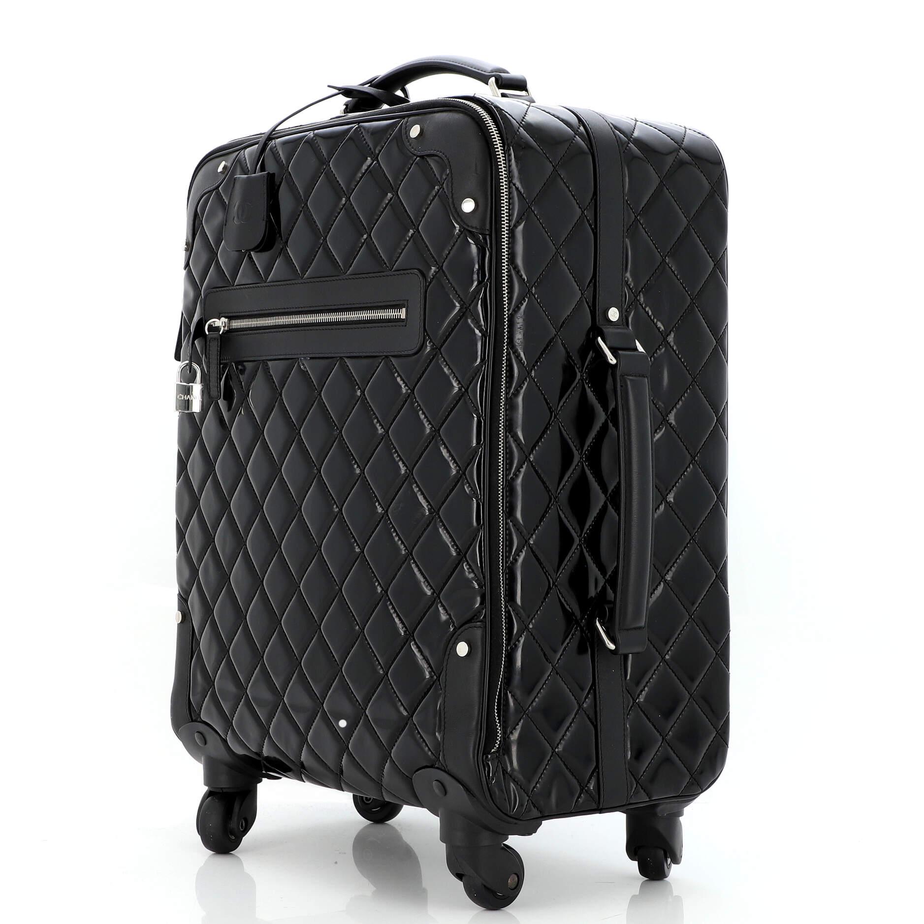 Chanel Coco Case Rolling Trolley Quilted Patent