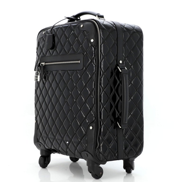 Chanel Coco Case Rolling Trolley Quilted Patent at 1stDibs  chanel carry  on luggage with wheels, chanel roller bag, chanel trolley