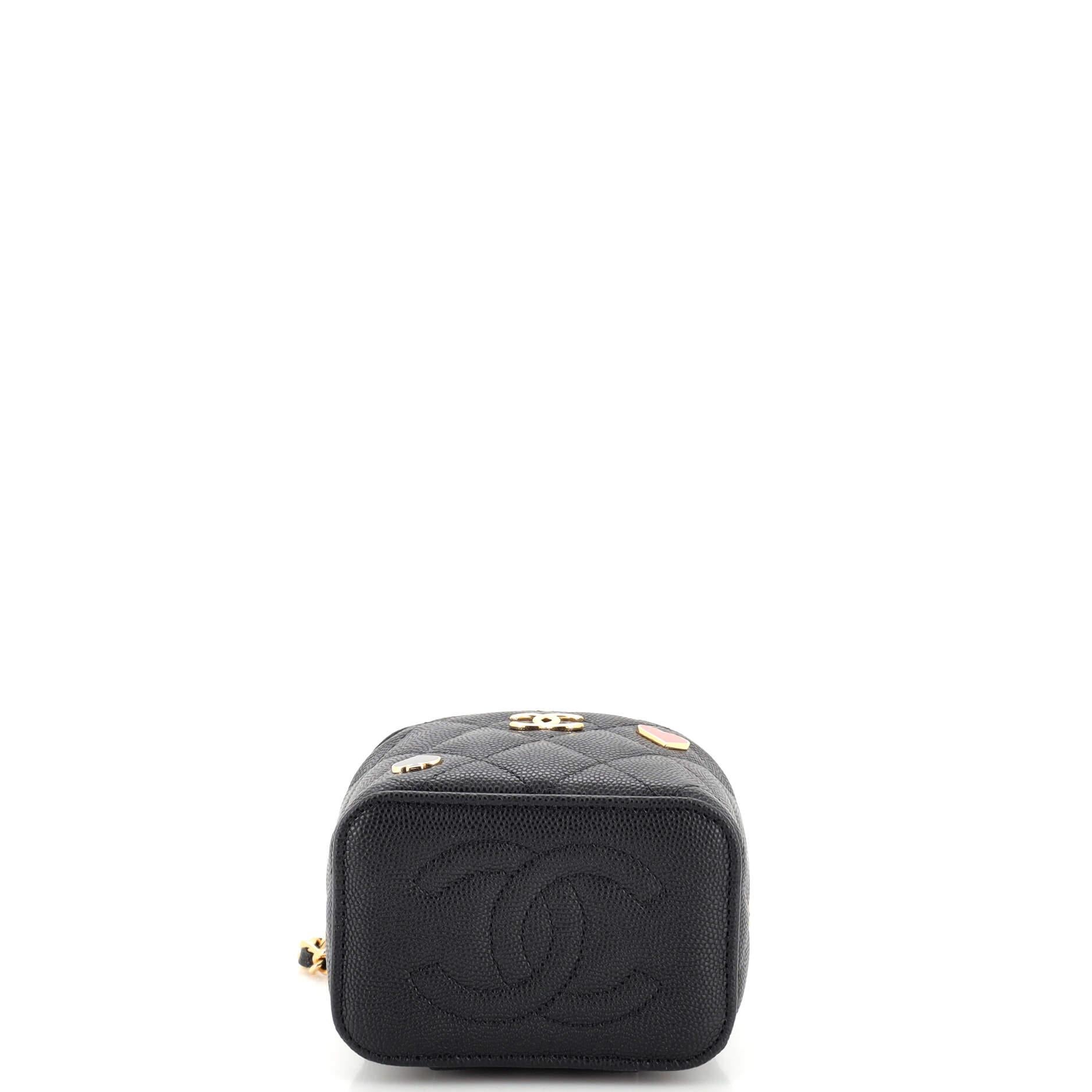 Chanel Coco Casino Vanity Case with Chain Quilted Caviar Mini 1