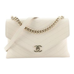 Chanel Coco Chevron Flap Bag Stitched Calfskin Medium