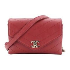 Chanel Coco Chevron Waist Bag Stitched Calfskin