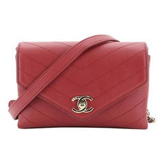Chanel Coco Chevron Waist Bag Stitched Calfskin