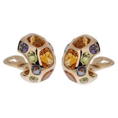 Orecchini a cerchio in oro giallo 18k Chanel Coco Chanel Citrino Peridoto Iolite
