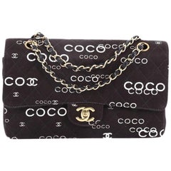 Chanel Coco Classic Double Flap Bag Quilted Printed Canvas Medium