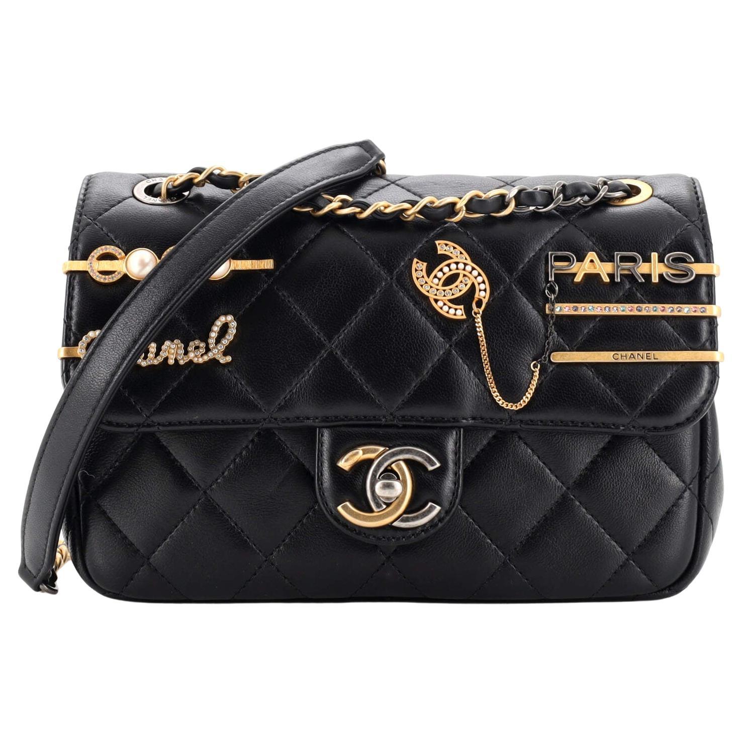 Chanel Coco Clips Flap Bag Embellished Quilted Lambskin Small at