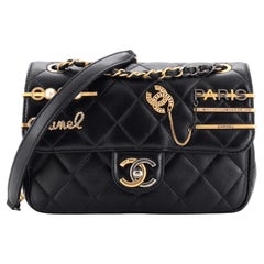 Chanel Coco Clips Flap Bag Embellished Quilted Lambskin Small
