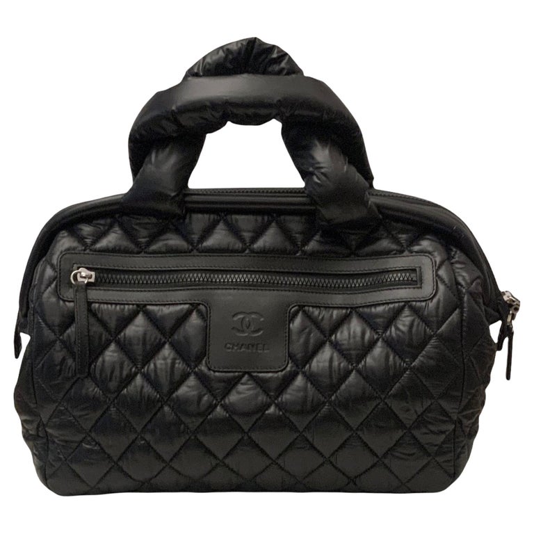 Chanel Coco Cocoon Black Quilted Canvas Bowling Bag at 1stDibs