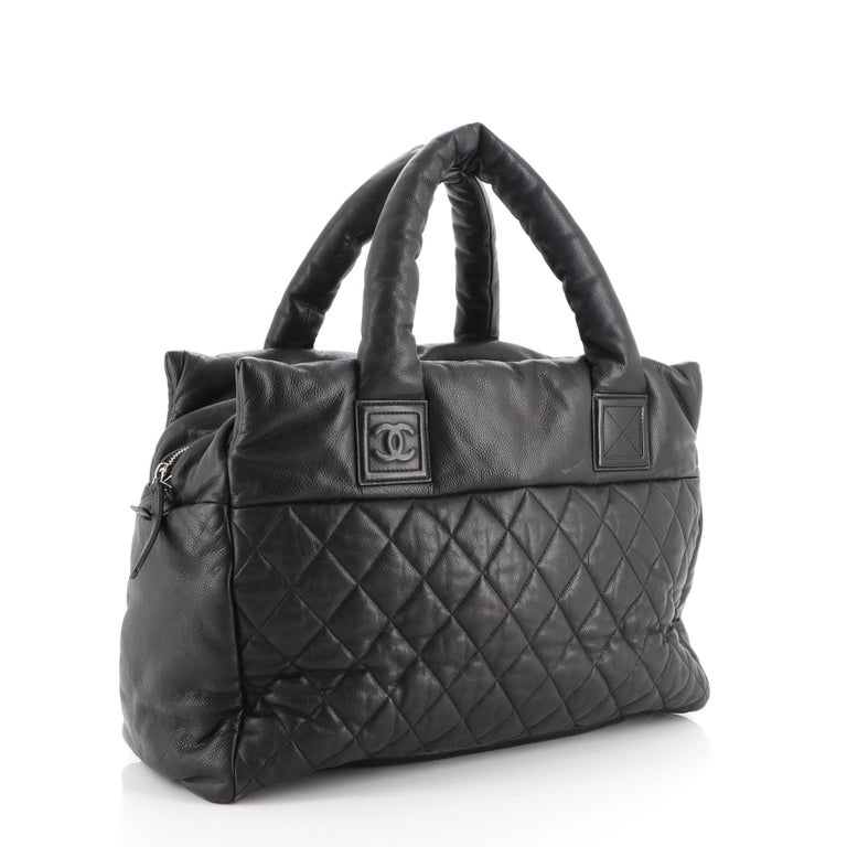 Chanel Coco Cocoon Boston Bag Quilted Caviar Large at 1stDibs