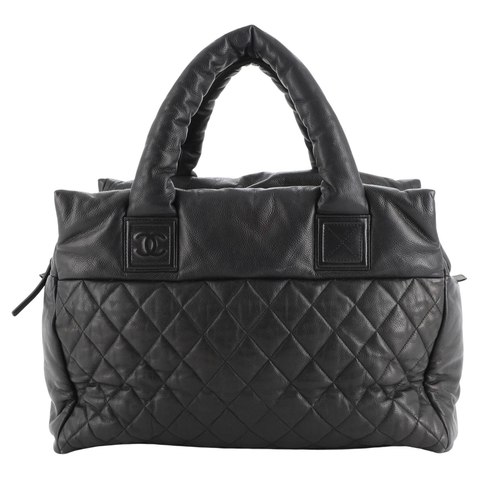 Chanel Coco Cocoon Boston Bag Quilted Caviar Large