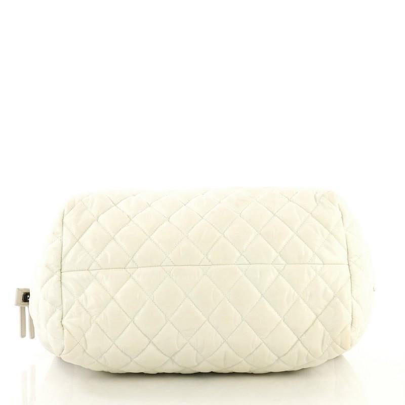 Chanel Coco Cocoon Bowling Bag Quilted Nylon Medium In Good Condition In NY, NY
