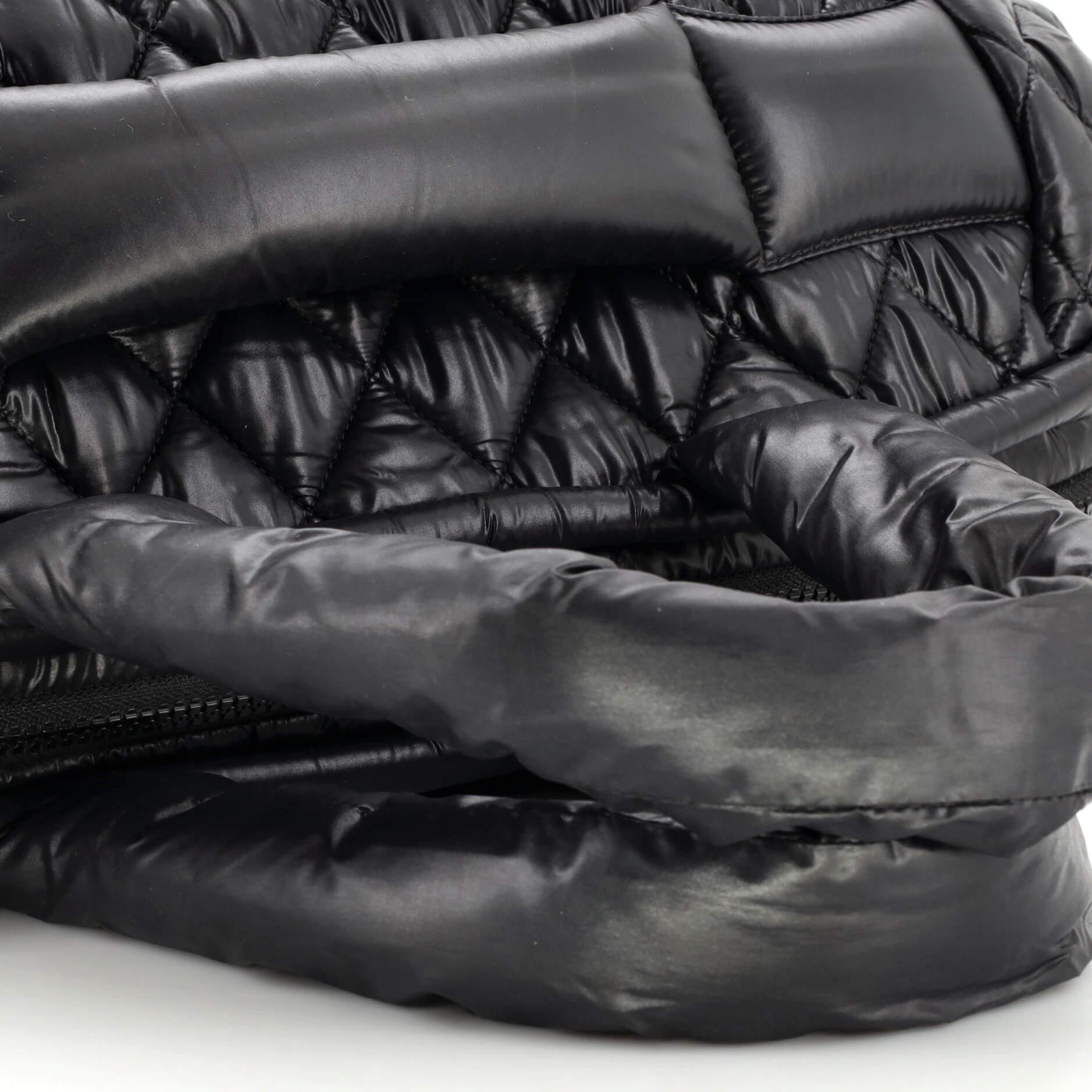 Chanel Coco Cocoon Bowling Bag Quilted Printed Nylon Medium For Sale 2
