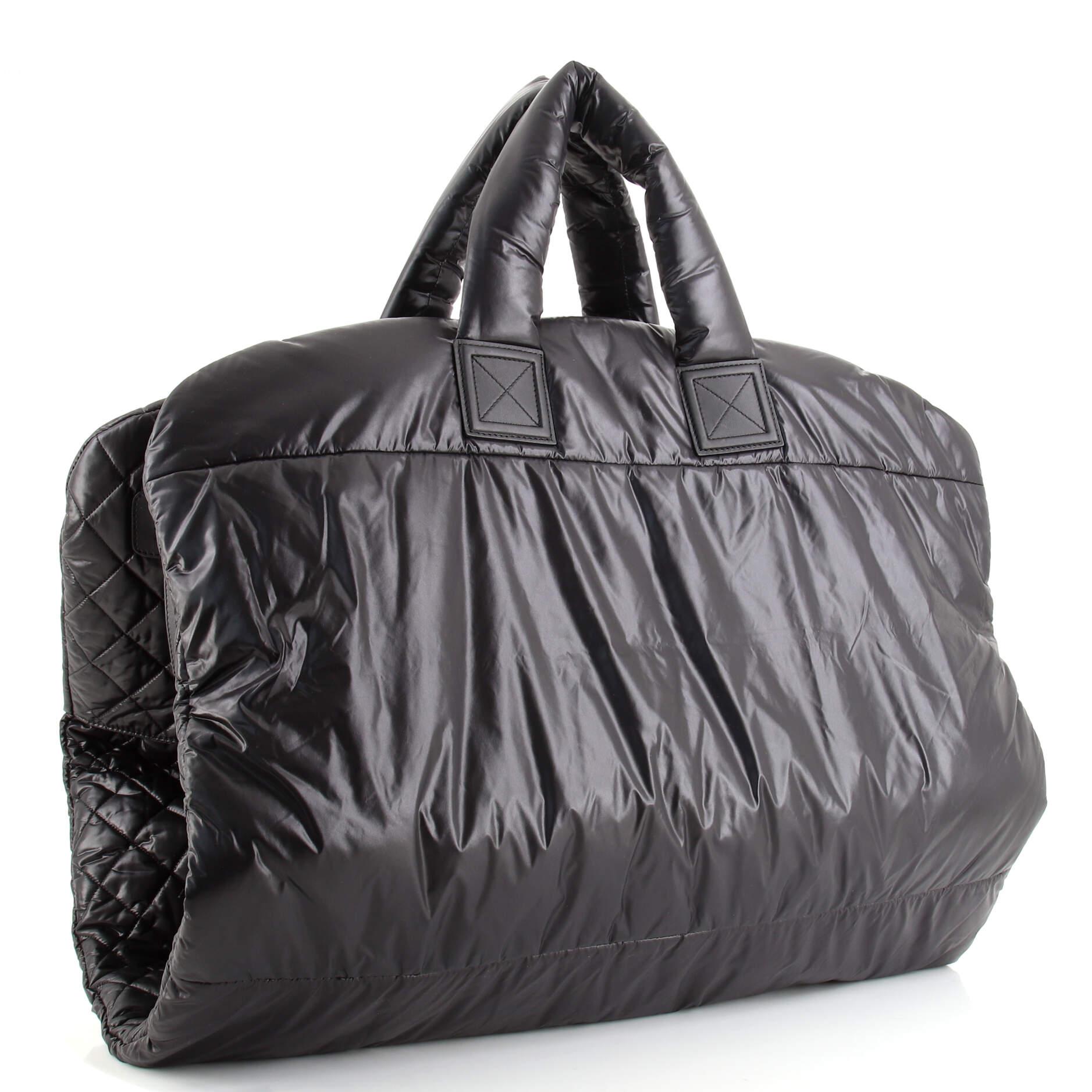 Black Chanel Coco Cocoon Garment Bag Quilted Nylon