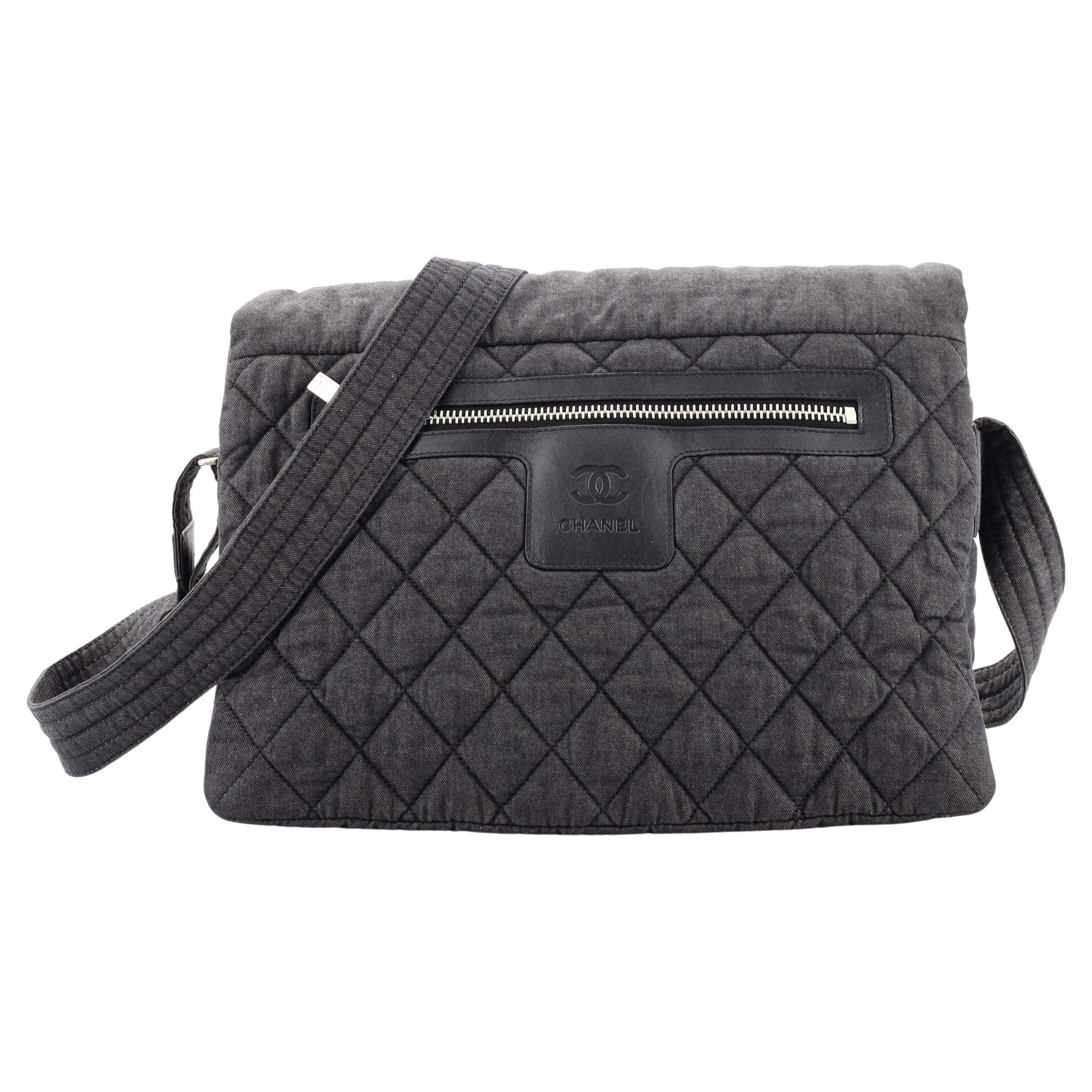 Chanel Coco Cocoon Messenger Bag Quilted Denim Large