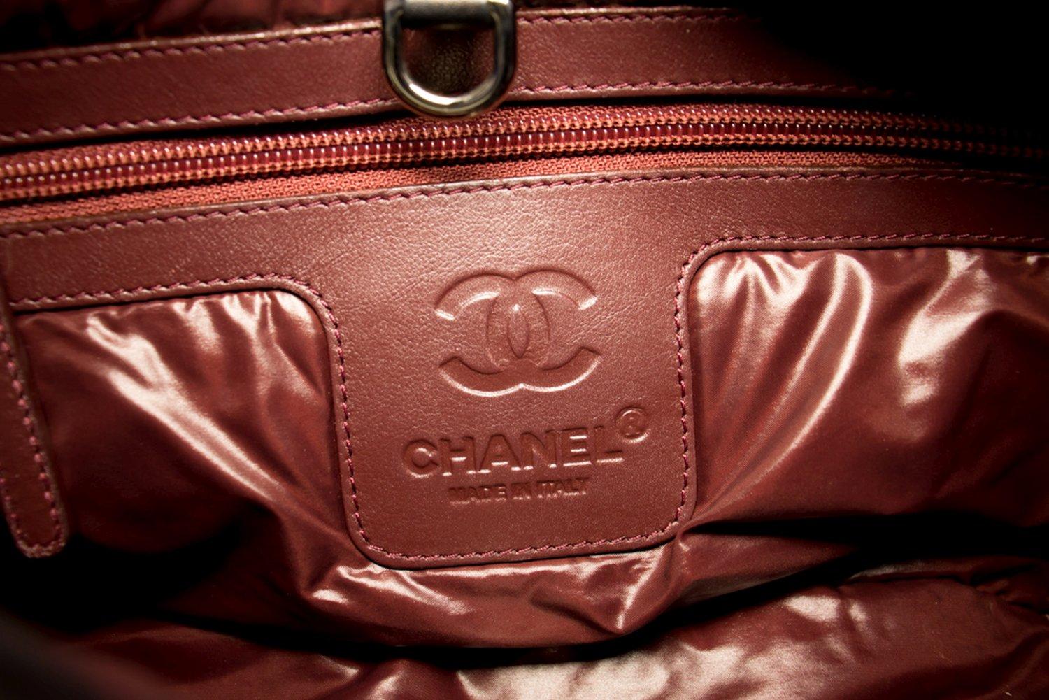 CHANEL Coco Cocoon PM Nylon Tote Bag Handbag Leather Black 12