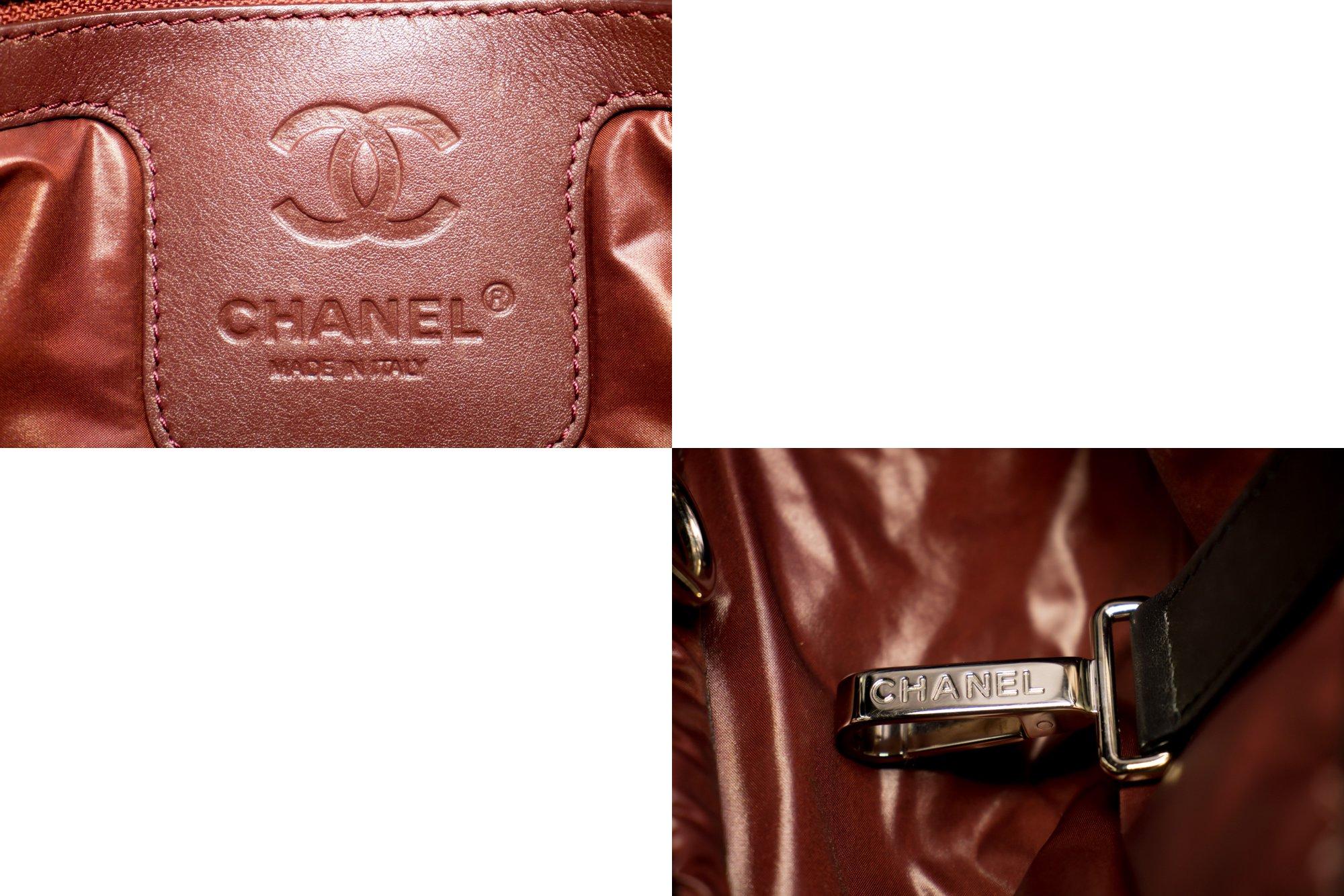CHANEL Coco Cocoon PM Nylon Tote Bag Handbag Leather Black 1